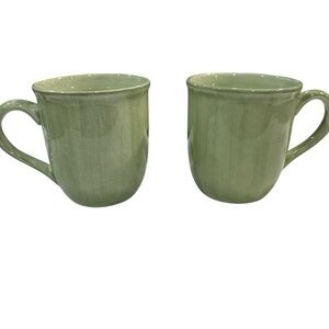 Belagio Green Ceramic Coffee Mugs